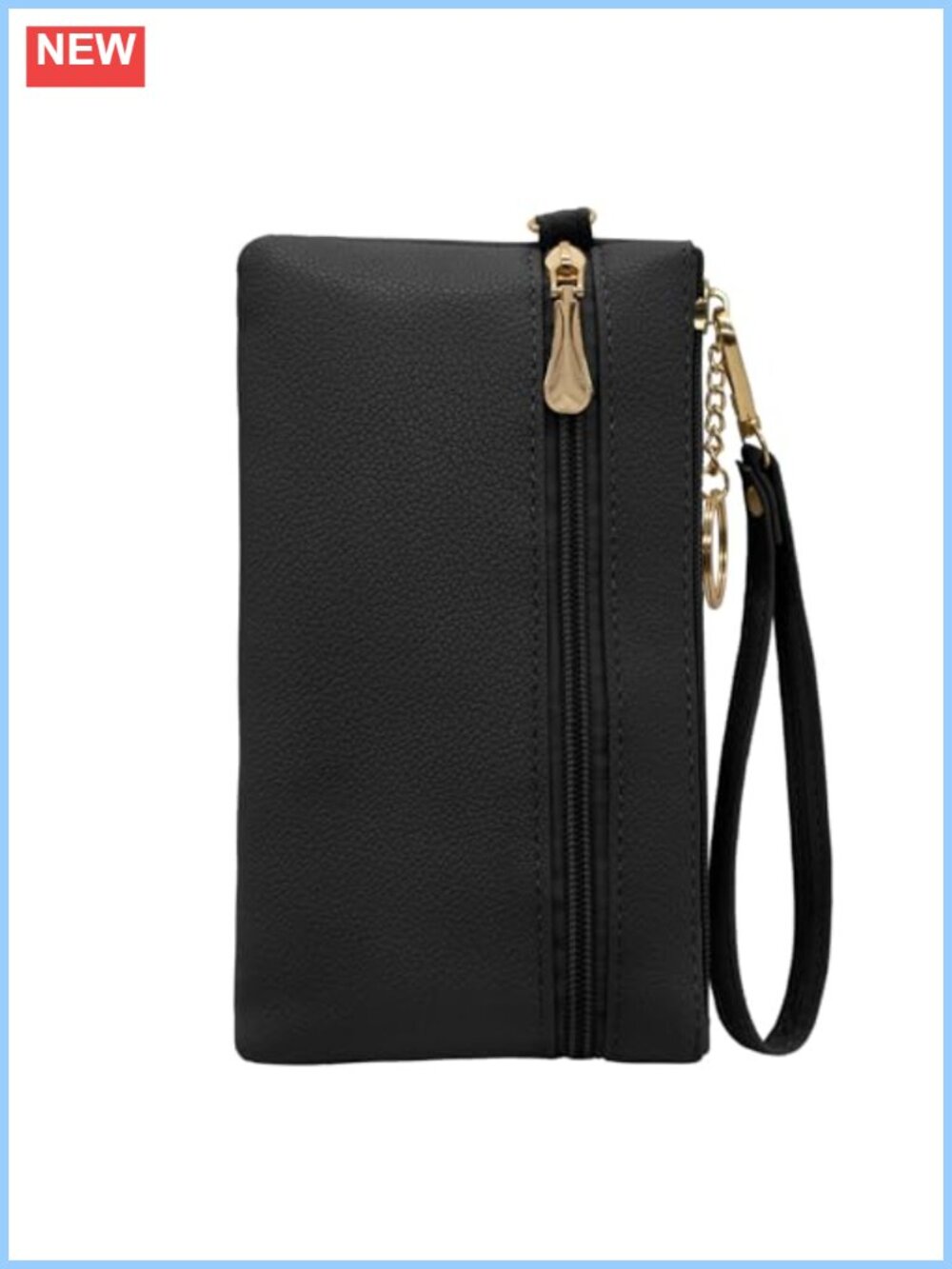 PU Leather Wristlet Wallet Clutch Large Capacity Card Holder with Wrist Strap